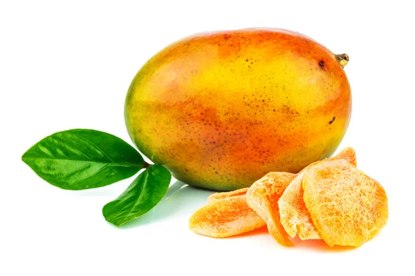 Mango meyve şekerlenmiş meyve ve yaprakları ile