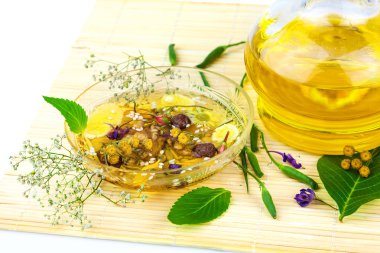 aromatherapie yeşil yaprakları ile