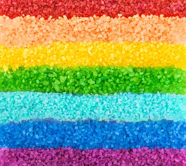 Fürdő só színes rainbow — Stock Fotó