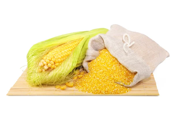 Composition from corn and maize flour — Stock Photo, Image