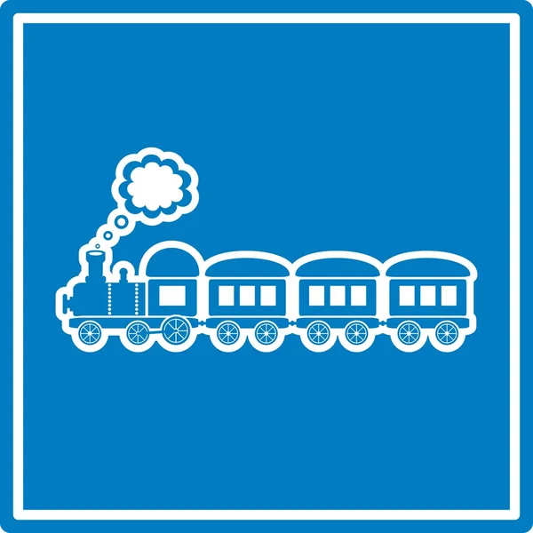 Blauwe trein — Stockvector