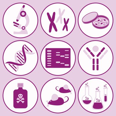 Biology science icons clipart