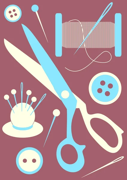 Sewing tools icons — Stock Vector