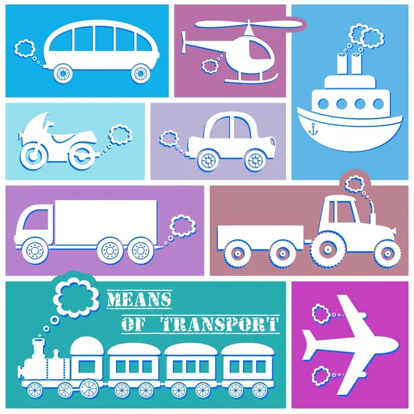 Iconos de transporte — Vector de stock