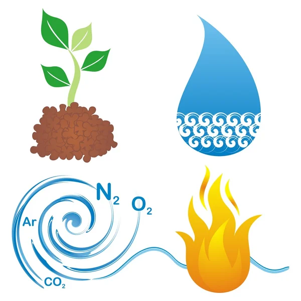 Symbols of four elements — Stock Vector
