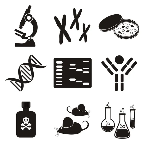 Iconos de ciencias biológicas — Vector de stock