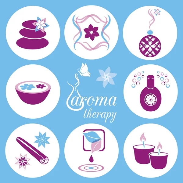 Aromaterapia ikony — Wektor stockowy