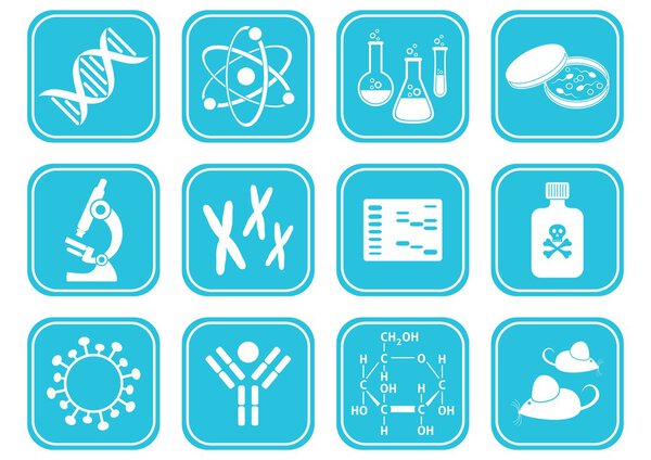Biology science icons