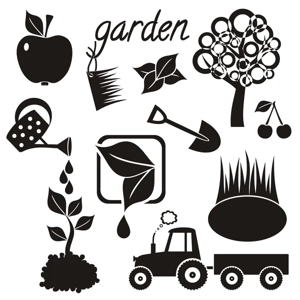 Trädgård ikoner — Stock vektor