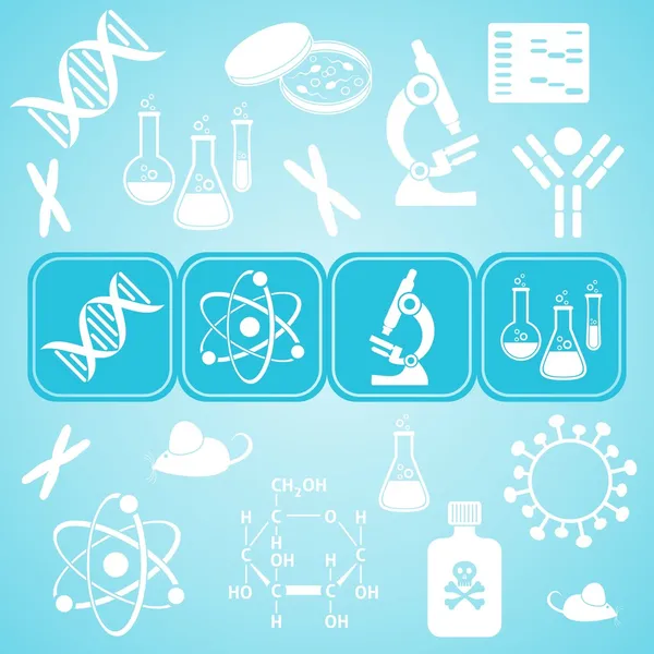 Moleculaire biologie wetenschap kaart — Stockvector