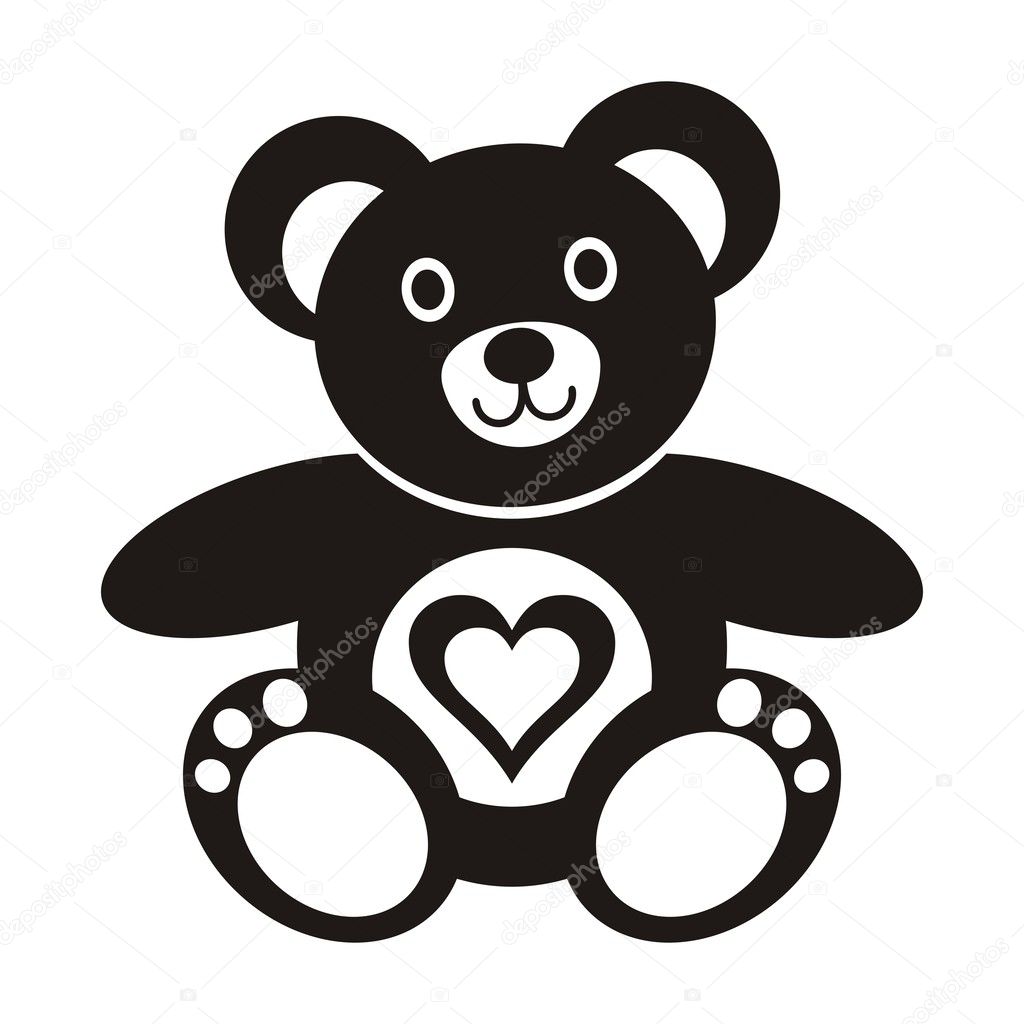 Black And White Teddy Bear Clipart