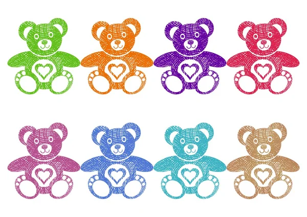 Teddybjörnar — Stock vektor