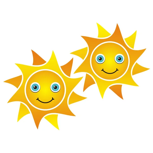 Soleils souriants — Image vectorielle