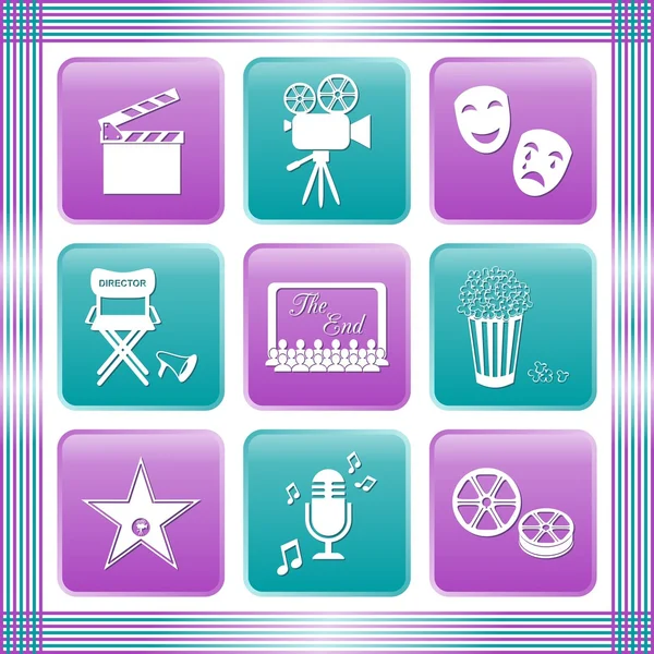 Iconos de película — Vector de stock