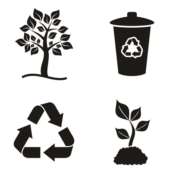 Eco y reciclar iconos — Vector de stock
