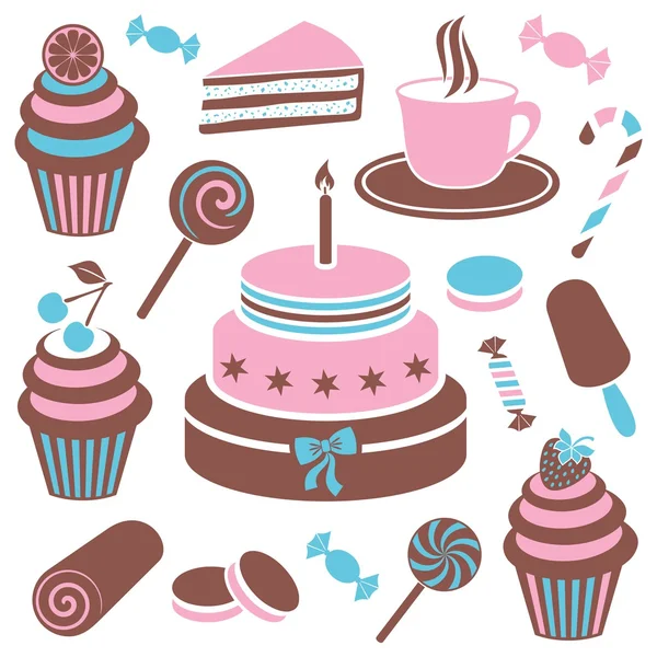 Postres y dulces icono — Vector de stock