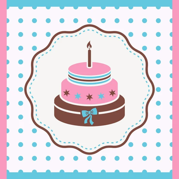 Pastel de cumpleaños — Vector de stock