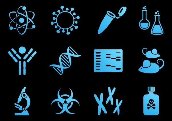 Ícones da ciência da biologia — Vetor de Stock