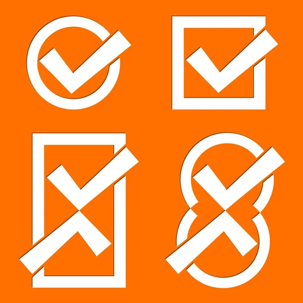 Symbole für orangefarbene Zecken — Stockvektor