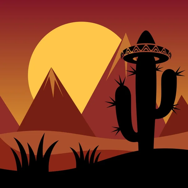 Fondo de cactus — Vector de stock