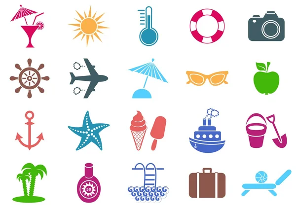 Summer icons — Stock Vector