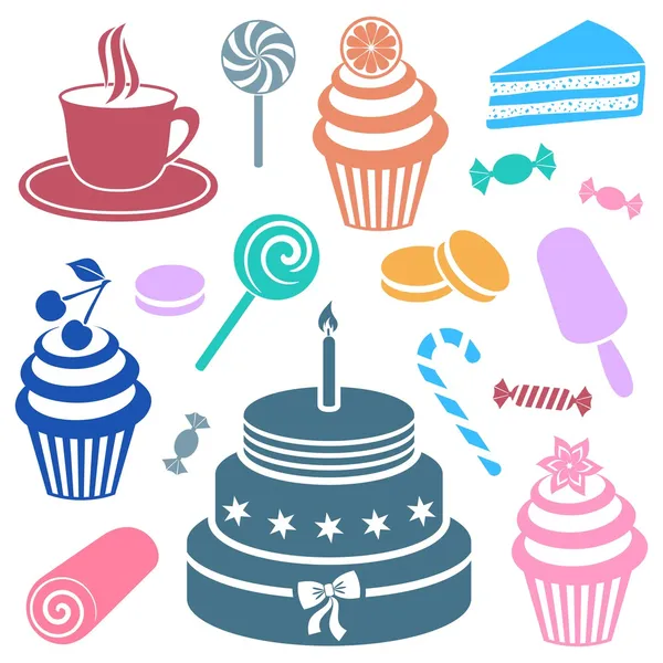 Postres y dulces icono — Vector de stock