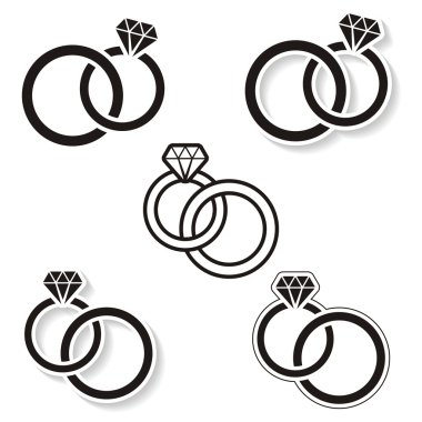 Wedding rings clipart