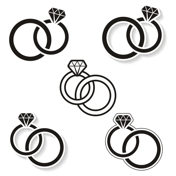 Anillos de boda — Vector de stock