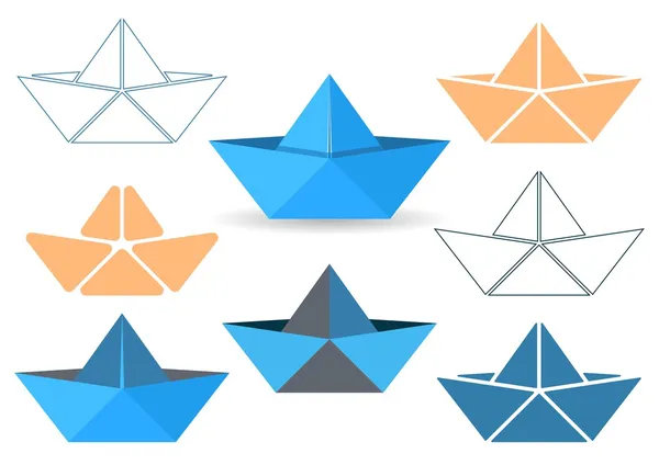Origami lodě — Stockový vektor