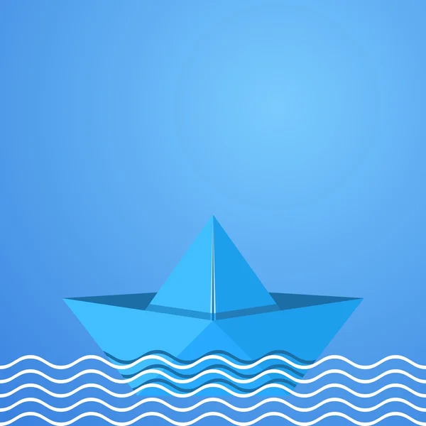 Origami barca — Vettoriale Stock