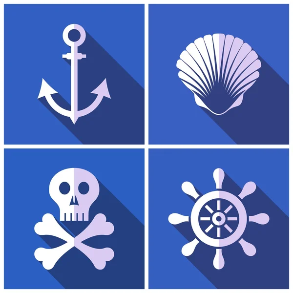 Iconos de piratas — Vector de stock