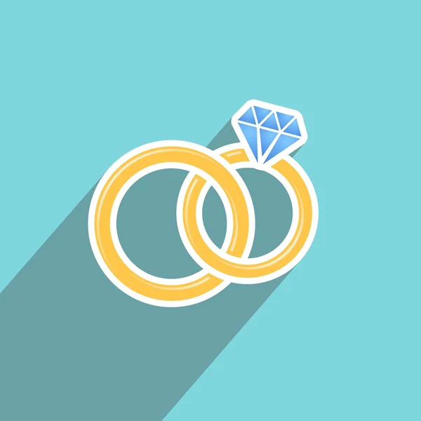 Anillos de boda — Vector de stock