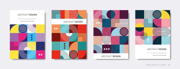 Abstract Geometric Design Vector Brochure Cover Template Set — Stock Vector