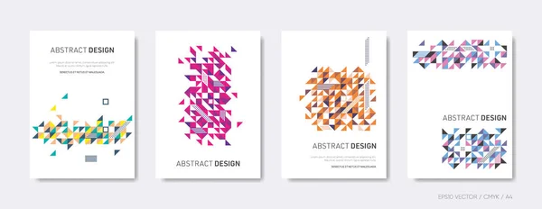 Abstract Mosaic Design Vector Brochure Cover Template Set — Stock Vector