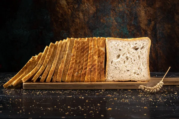 Homemade Sandwich Sourdough Bread Cut Slices ストック写真