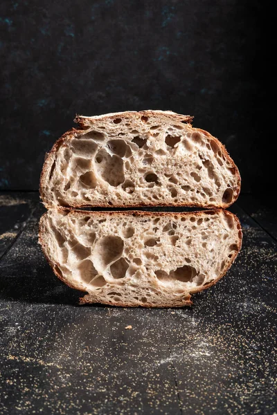 Homemade Artisan Open Crumb Sourdough Bread ロイヤリティフリーのストック画像