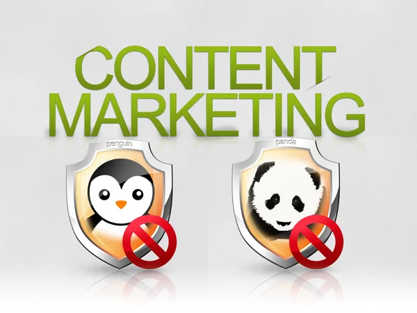 Algoritmo de marketing de conteúdo panda penguin seo — Fotografia de Stock