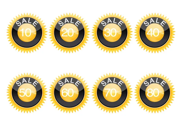 Sale percent discount, sales pricetag label, orange sticker isolated on white