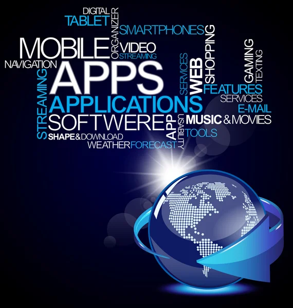 Vetor de aplicação de software móvel —  Vetores de Stock