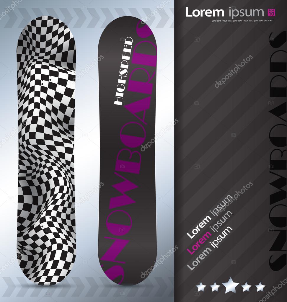 Snowboard racing template abstract vector