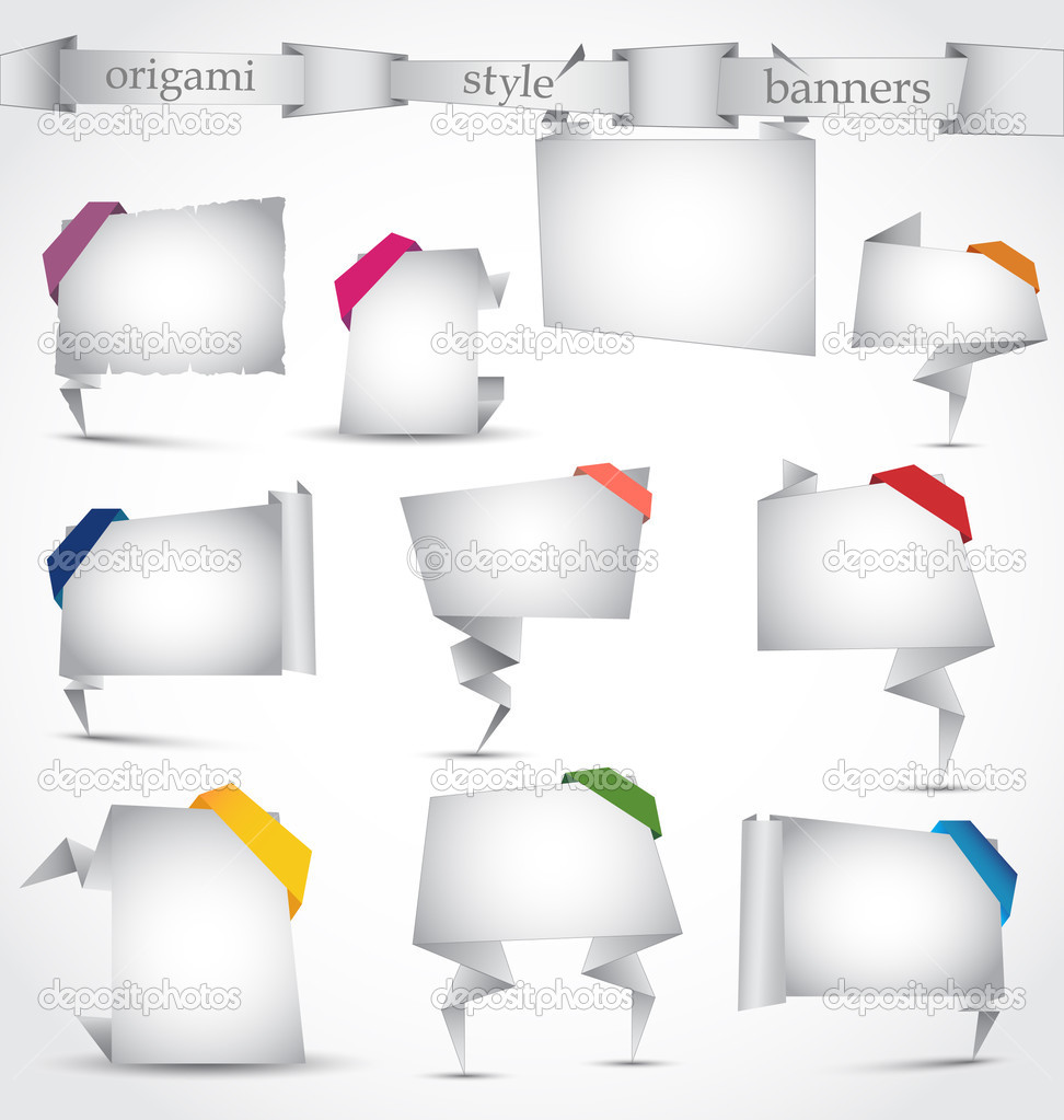 Origami style banners vector