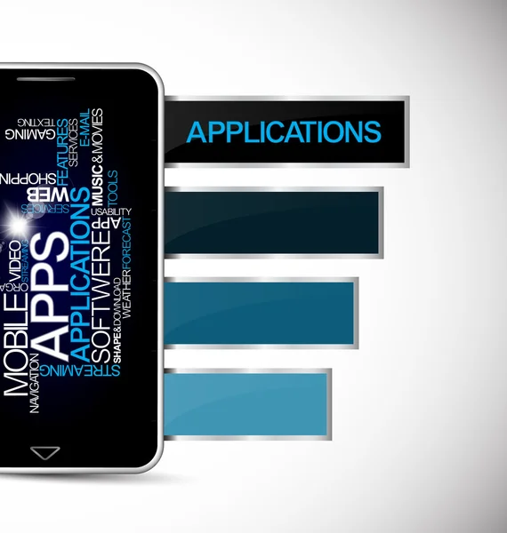 Smartphones aplicación vector — Archivo Imágenes Vectoriales
