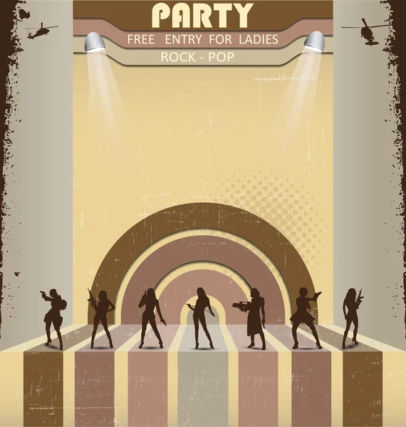 Retro party flyer vector — Stock Vector