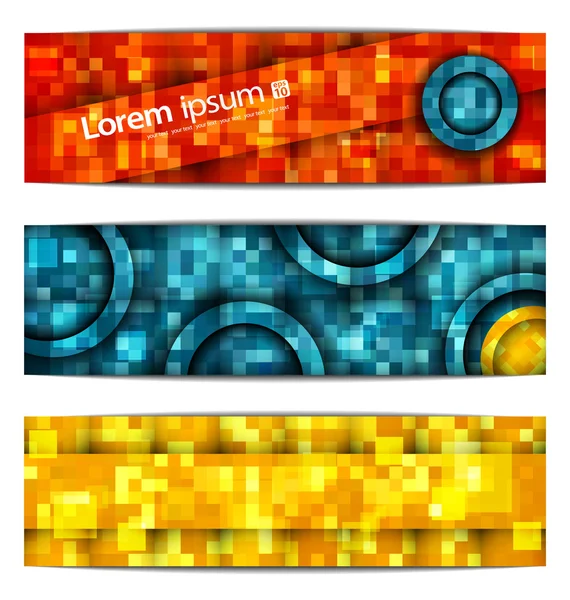 Abstract mosaic banners vector — Stock Vector