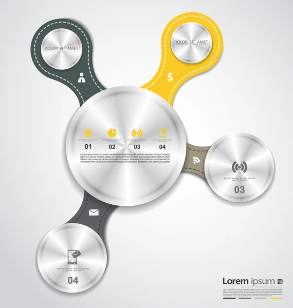 Infográfico moderno vetor modelo de metal — Vetor de Stock