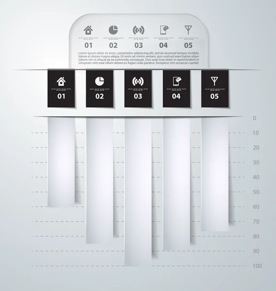 Abstraktes Papier Infografik Vektor — Stockvektor