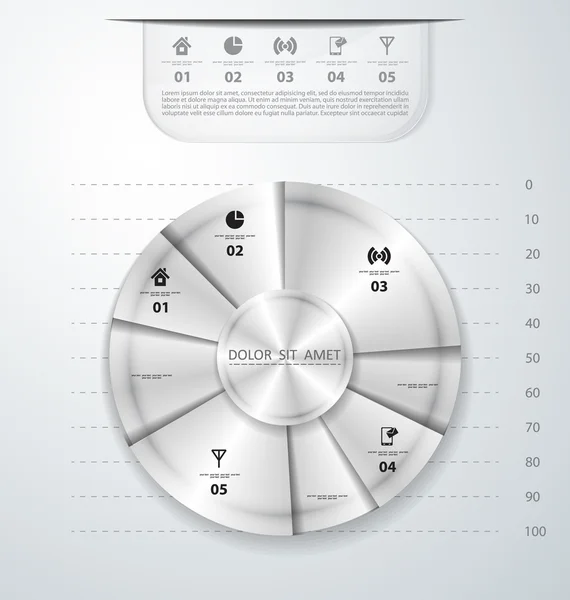 Abstrakt metallinfografisk vektor – stockvektor