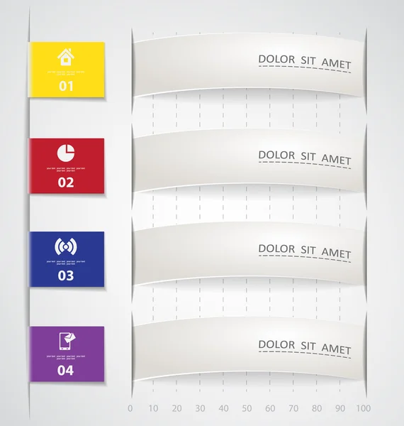 Abstraktes Papier Infografik Vektor — Stockvektor