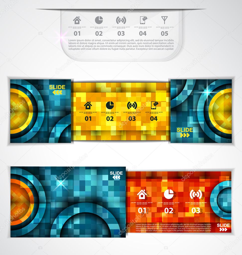 Abstract mosaic banners vector