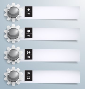 siyah gears ile banner arka plan vektör